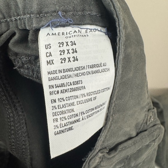 American Eagle Gray Slim Distressed Denim Jean 29x34 Grunge Goth Punk Streetwear - Picture 12 of 13
